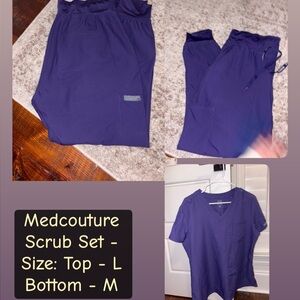 Med Couture Deep Blue Scrub Set